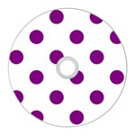 Polka Dots - Purple Violet on White CD Wall Clock