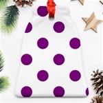Polka Dots - Purple Violet on White Ornament (Bell)