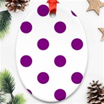 Polka Dots - Purple Violet on White Ornament (Oval)