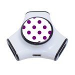 Polka Dots - Purple Violet on White Portable USB Hub (One Side)