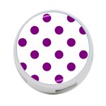 Polka Dots - Purple Violet on White 4-Port USB Hub (One Side)