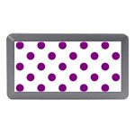 Polka Dots - Purple Violet on White Memory Card Reader (Mini)