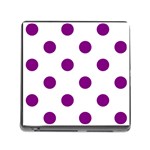 Polka Dots - Purple Violet on White Memory Card Reader (Square)