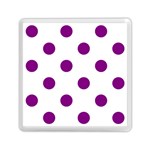 Polka Dots - Purple Violet on White Memory Card Reader with Storage (Square)