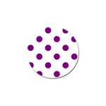 Polka Dots - Purple Violet on White Golf Ball Marker (4 pack)
