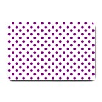 Polka Dots - Purple Violet on White Small Doormat
