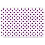 Polka Dots - Purple Violet on White Large Doormat