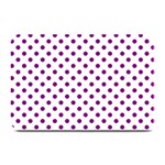 Polka Dots - Purple Violet on White Plate Mat
