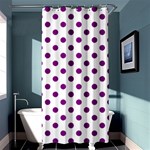 Polka Dots - Purple Violet on White Shower Curtain 36  x 72  (Stall)