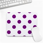 Polka Dots - Purple Violet on White Small Mousepad
