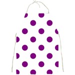 Polka Dots - Purple Violet on White Full Print Apron