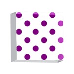 Polka Dots - Purple Violet on White 4 x 4  Acrylic Photo Block