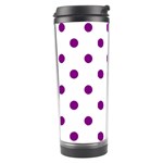 Polka Dots - Purple Violet on White Travel Tumbler