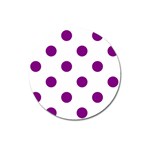 Polka Dots - Purple Violet on White Magnet 3  (Round)