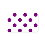 Polka Dots - Purple Violet on White Magnet (Name Card)