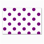 Polka Dots - Purple Violet on White Postcard 4 x 6  (Pkg of 10)