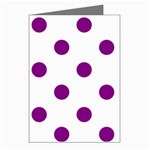 Polka Dots - Purple Violet on White Greeting Cards (Pkg of 8)