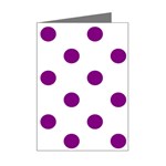 Polka Dots - Purple Violet on White Mini Greeting Card