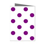 Polka Dots - Purple Violet on White Mini Greeting Cards (Pkg of 8)