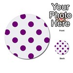 Polka Dots - Purple Violet on White Multi-purpose Cards (Round)