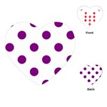 Polka Dots - Purple Violet on White Playing Cards (Heart)