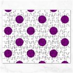 Polka Dots - Purple Violet on White Jigsaw Puzzle (Rectangular)