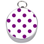 Polka Dots - Purple Violet on White Silver Compass