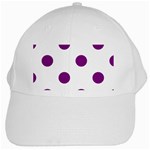 Polka Dots - Purple Violet on White White Cap