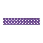 Polka Dots - White on Dark Lavender Violet Flano Scarf (Mini)