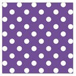 Polka Dots - White on Dark Lavender Violet Large Satin Scarf (Square)