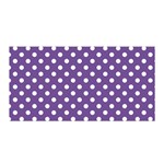 Polka Dots - White on Dark Lavender Violet Satin Wrap