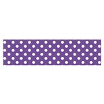 Polka Dots - White on Dark Lavender Violet Satin Scarf (Oblong)