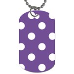 Polka Dots - White on Dark Lavender Violet Dog Tag (Two Sides)