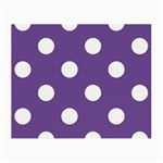Polka Dots - White on Dark Lavender Violet Small Glasses Cloth