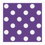 Polka Dots - White on Dark Lavender Violet Medium Glasses Cloth (2 Sides)