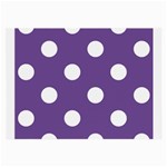 Polka Dots - White on Dark Lavender Violet Large Glasses Cloth