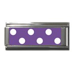 Polka Dots - White on Dark Lavender Violet Superlink Italian Charm (9mm)