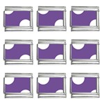 Polka Dots - White on Dark Lavender Violet 9mm Italian Charm (9 pack)