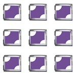 Polka Dots - White on Dark Lavender Violet Mega Link Italian Charm (9 pack)