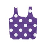 Polka Dots - White on Dark Lavender Violet Full Print Recycle Bag (S)