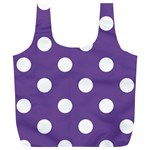Polka Dots - White on Dark Lavender Violet Full Print Recycle Bag (XL)