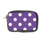 Polka Dots - White on Dark Lavender Violet Coin Purse