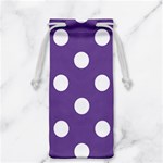 Polka Dots - White on Dark Lavender Violet Jewelry Bag