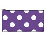 Polka Dots - White on Dark Lavender Violet Pencil Case