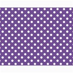 Polka Dots - White on Dark Lavender Violet Collage 11  x 14 