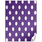 Polka Dots - White on Dark Lavender Violet Canvas 12  x 16 