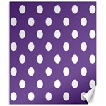 Polka Dots - White on Dark Lavender Violet Canvas 20  x 24 