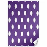 Polka Dots - White on Dark Lavender Violet Canvas 20  x 30 