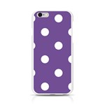 Polka Dots - White on Dark Lavender Violet Apple iPhone 6/6S Silicone Case (Transparent)