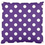 Polka Dots - White on Dark Lavender Violet Large Cushion Case (One Side)